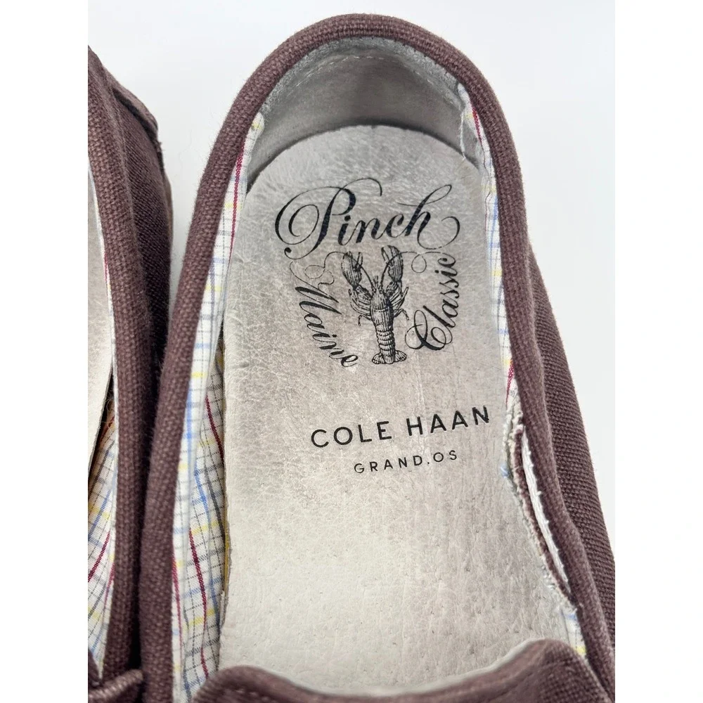 Cole Haan Pinch Maine Penny Loafers Mens 10.5 Brown‎ Canvas Slip On Shoes